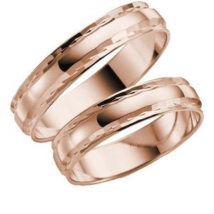 14 K rose gouden trouwring Madelief Dames H18R