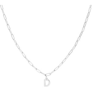 Stalen ketting closed forever met letter D