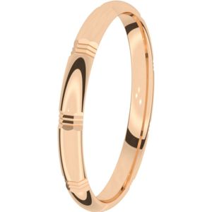 14K rosegouden trouwring Heren 2,5mm Hortensia