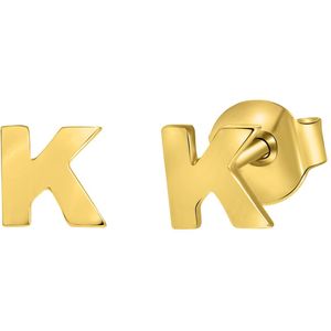 14 karaat geelgouden oorbel alfabet per stuk voor dames