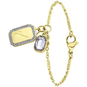 Guess goldplated stalen armband CRYSTAL TAG