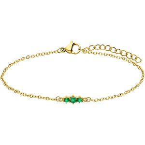 Stalen goldplated vintage armband met turquoise