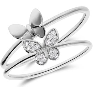 Zilveren ringen set vlinder zirkonia