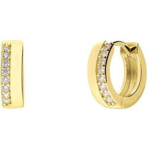 Zilveren goldplated oorringen zirkonia