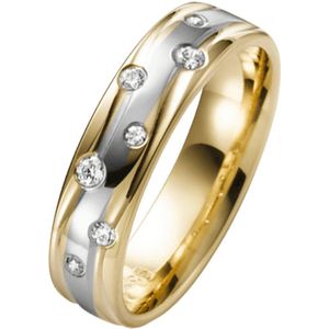 14K trouwring geel/wit diamant Daisy Dames H73