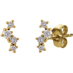 14 Karaat gouden oorbellen diamant 0,17