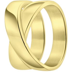 Gerecycled stalen 18 karaat goldplated ring trinette