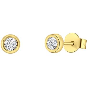Zilveren goldplated oorknoppen met zirkonia 3mm voor dames