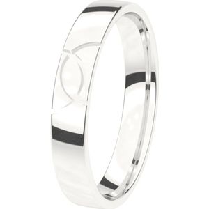 14K witgouden trouwring Dames 4mm Rozemarijn