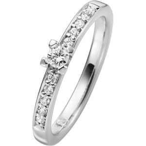 9K witte verlovingsring diamant Snowdrops 0.20ct H100