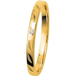 14K geelgouden dames trouwring diamant Wonder H228