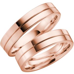 14 Karaat rose gouden trouwring Orchid Dames H41Rose
