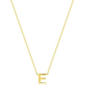 Lucardi Dames Ketting met Letter Hanger - 9 Karaat - Ketting - Cadeau - 43 cm - Geelgoud