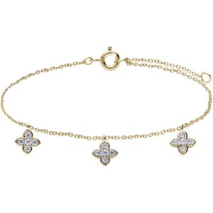 Zilveren goldplated bedelarmband met hanger ster met zirkonia voor dames