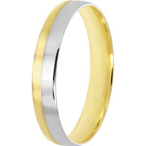 14K bicolor gouden heren trouwring 4mm Yara TW 460