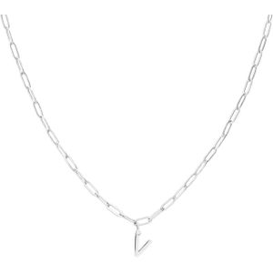 Stalen ketting closed forever met letter V