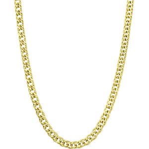 Gerecycled zilveren goldplated herencollier dubbele gourmet