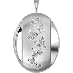 Zilveren hanger medaillon ovaal