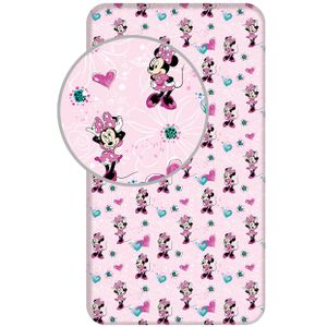 Disney Minnie Mouse Hoeslaken Flowers - 90 x 200 cm - Katoen