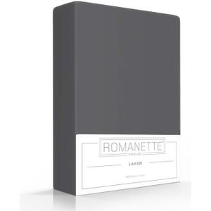 Romanette Laken Katoen Antraciet-150 x 200 cm