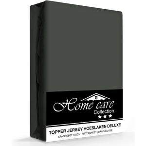 Homecare Jersey Topper Hoeslaken Antraciet-190/200 x 200/220 cm
