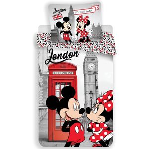 Disney Minnie Mouse Dekbedovertrek Londen - Eenpersoons - 140  x 200 cm - Multi