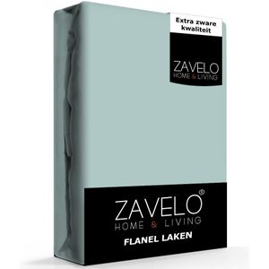 Zavelo Flanel Laken Pastel Groen-2-persoons (200x260 cm)