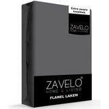 Zavelo Flanel Laken Antraciet-1-persoons (150x260 cm)