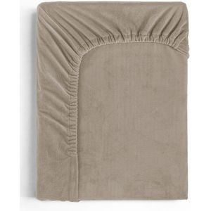 Sleeptime Velvet Hoeslaken Taupe-Lits-jumeaux (160x200 cm)