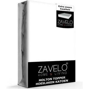 Zavelo Molton Topper Hoeslaken (100% Katoen)-Lits-jumeaux (200x220 cm)