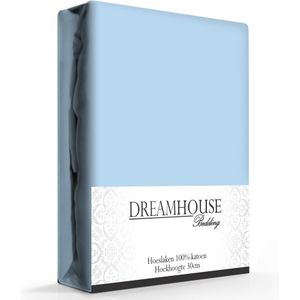 Dreamhouse Hoeslaken Katoen Blauw-180 x 220 cm