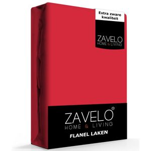 Zavelo Flanel Laken Rood-1-persoons (150x260 cm)