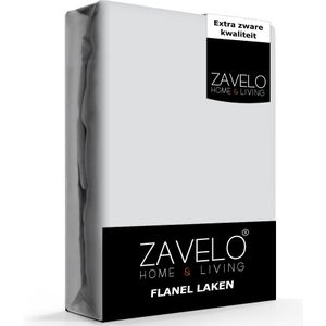 Zavelo Flanel Laken Licht Grijs-1-persoons (150x260 cm)