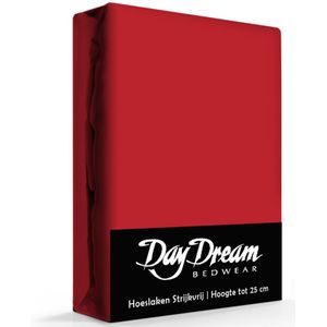 Day Dream Hoeslaken Katoen Rood-160 x 200 cm