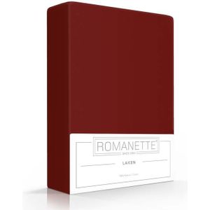 Romanette Luxe Katoen Laken Eenpersoons 150x250 - Bordeaux Rood
