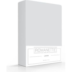 Katoenen Lakens Romanette Lichtgrijs-200 x 260 cm