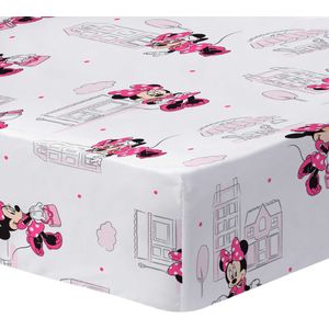Disney Minnie Mouse Hoeslaken Shopping - 90 x 200 cm - 100% Katoen