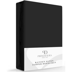 Primaviera Deluxe Satijnen - Hoeslaken - 180 x 200 - Zwart