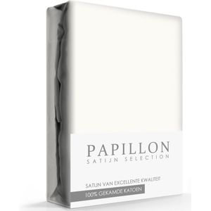 Papillon hoeslaken - katoen satijn - 90 x 200 - Crème