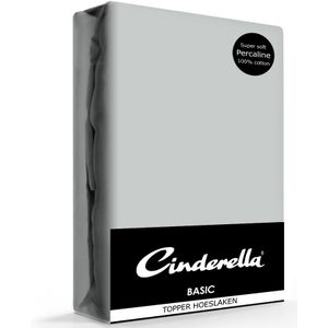 Cinderella Topper Hoeslaken Basic Percaline Light Grey-90 x 200 cm