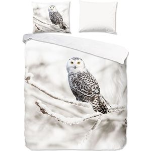 Good Morning Dekbedovertrek Flanel Snowy Owl-1-persoons (140 x 200/220 cm)