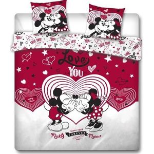 Minnie en Mickey Mouse Dekbedovertrek Love You -240 x 220 cm