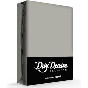 Day Dream hoeslaken - flanel - 180 x 200 - Grijs
