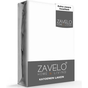 Zavelo Lakens Katoen Wit - 2 persoons 200 x 260 cm - Boven/Onder laken - Hoogwaardig Hotelkwaliteit - Heerlijk Zacht