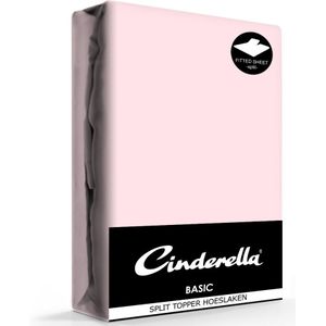 Cinderella Weekend - Topper hoeslaken met split (tot 15 cm) - Katoen - 160x210 cm - Roze