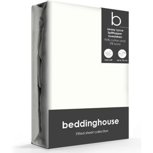 Beddinghouse Jersey Stretch - Splittopper Hoeslaken - Tweepersoons - 160 x 200 cm - Gebroken wit