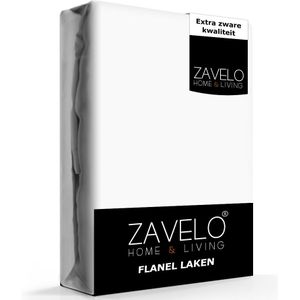 Zavelo Deluxe Flanel Laken Wit - 1-persoons (180x290 cm) - 100% katoen - Extra Dik - Zware Kwaliteit - Hotelkwaliteit