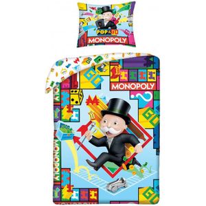 Monopoly Dekbedovertrek - Eenpersoons - 140 X 200 cm - Katoen