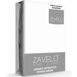 Zavelo® Jersey Hoeslaken Wit - Lits-jumeaux (160x200 cm) - Hoogwaardige Kwaliteit - Rondom Elastisch - Perfecte Pasvorm