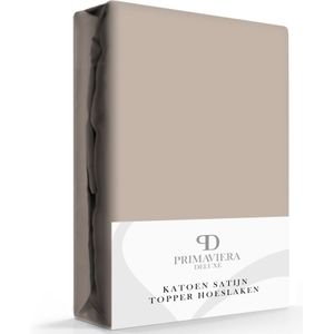 Primaviera Deluxe Satijnen - Hoeslaken - 120 x 200 - Taupe